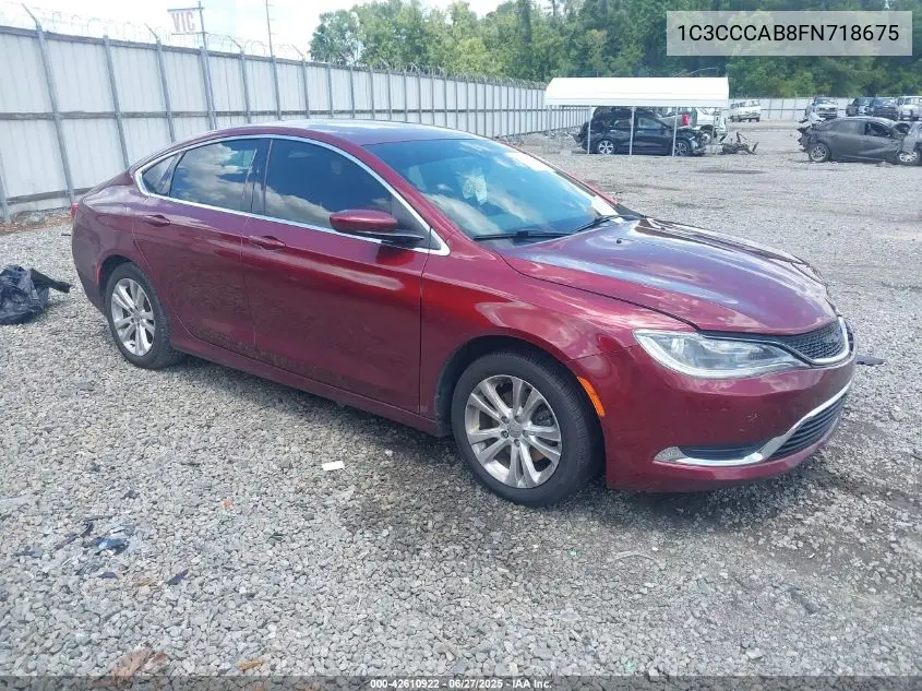 2015 Chrysler 200 Limited VIN: 1C3CCCAB8FN718675 Lot: 42610922