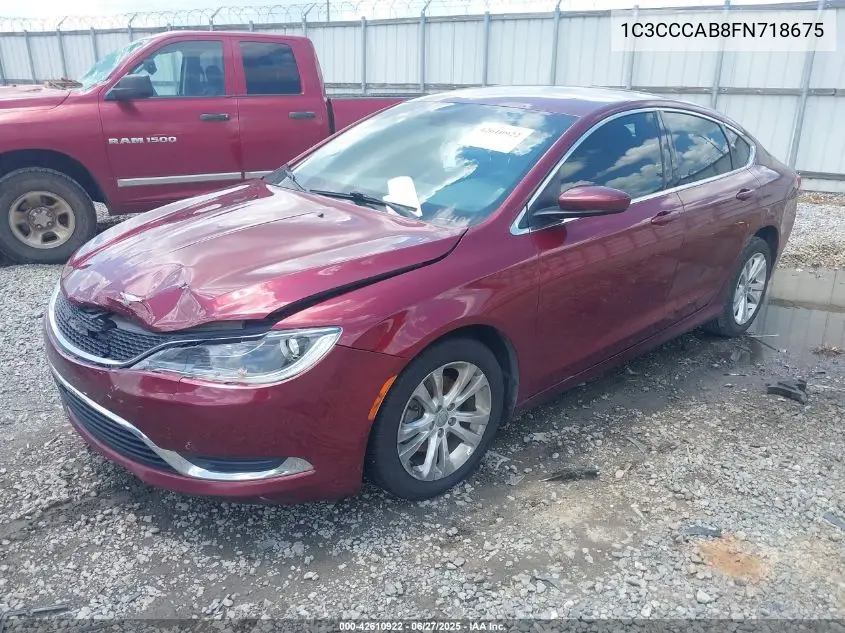 2015 Chrysler 200 Limited VIN: 1C3CCCAB8FN718675 Lot: 42610922