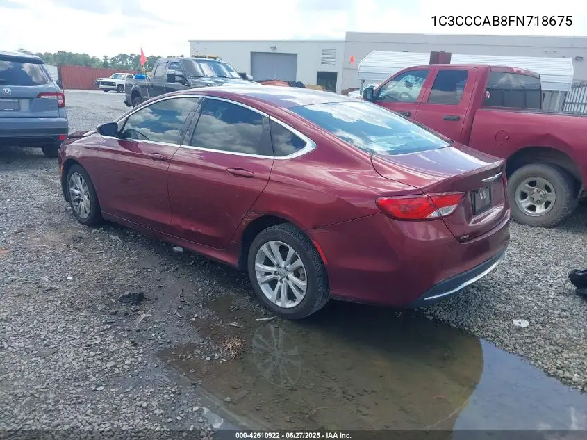 2015 Chrysler 200 Limited VIN: 1C3CCCAB8FN718675 Lot: 42610922