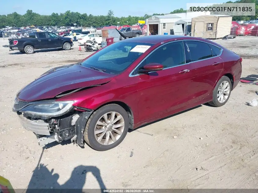 2015 Chrysler 200 C VIN: 1C3CCCCG1FN711835 Lot: 42624102