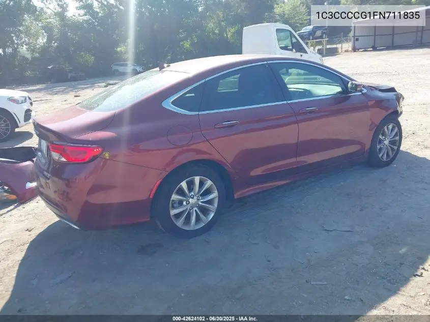 2015 Chrysler 200 C VIN: 1C3CCCCG1FN711835 Lot: 42624102