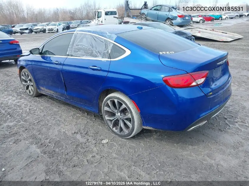 2016 Chrysler 200 C VIN: 1C3CCCCGXGN185531 Lot: 12279178