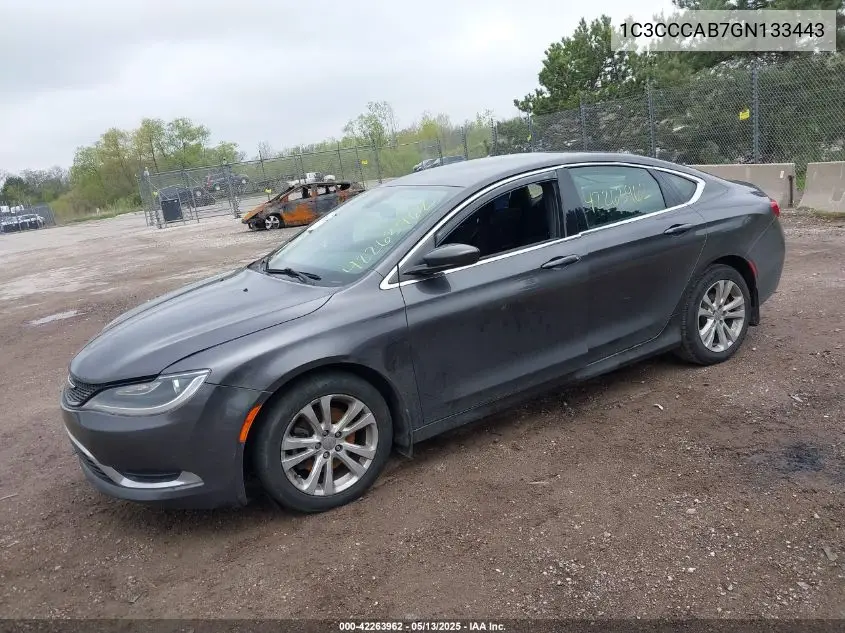 2016 Chrysler 200 Limited VIN: 1C3CCCAB7GN133443 Lot: 42263962
