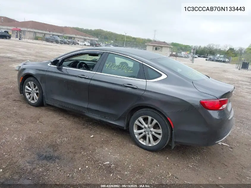2016 Chrysler 200 Limited VIN: 1C3CCCAB7GN133443 Lot: 42263962