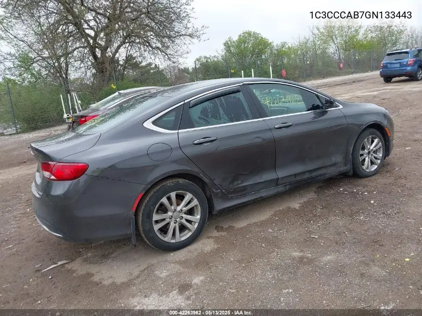 2016 Chrysler 200 Limited VIN: 1C3CCCAB7GN133443 Lot: 42263962