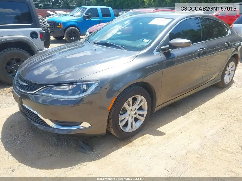 2016 Chrysler 200 Limited VIN: 1C3CCCAB2GN167015 Lot: 42538071