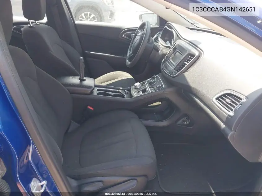 2016 Chrysler 200 Limited VIN: 1C3CCCAB4GN142651 Lot: 42606843
