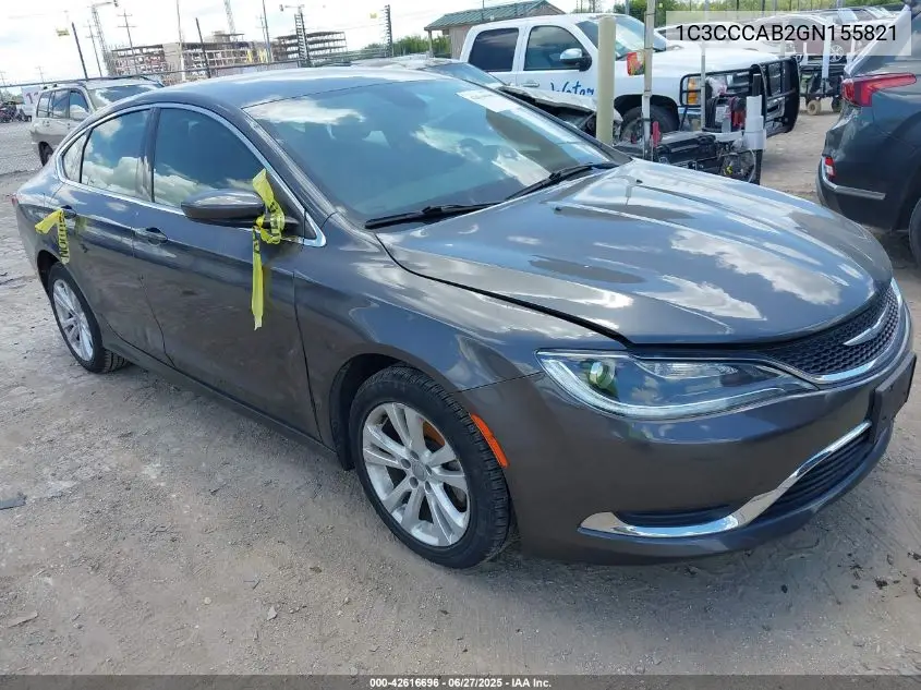 2016 Chrysler 200 Limited VIN: 1C3CCCAB2GN155821 Lot: 42616696