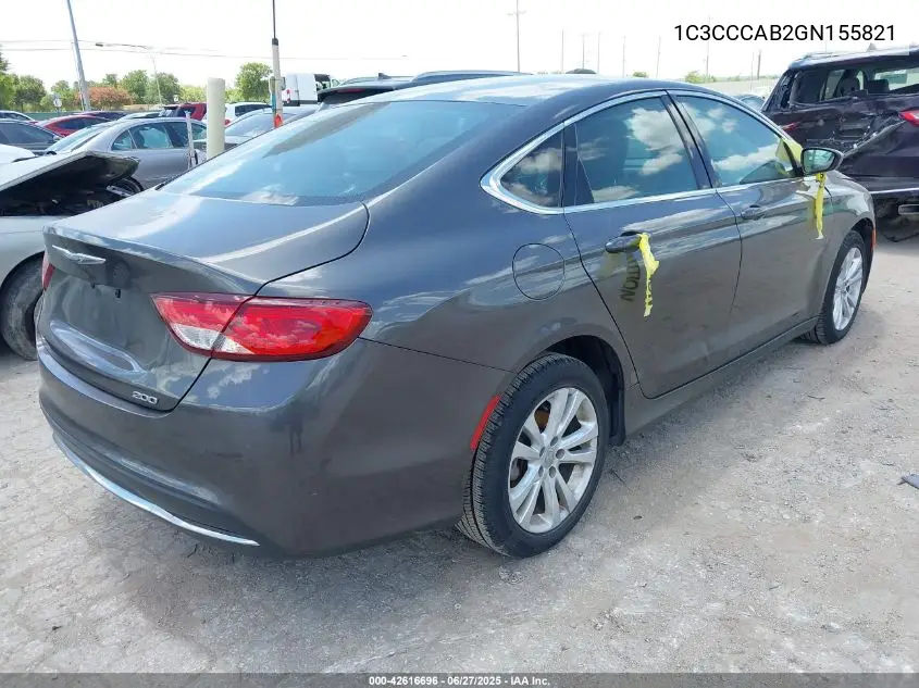 2016 Chrysler 200 Limited VIN: 1C3CCCAB2GN155821 Lot: 42616696