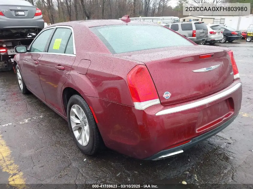 2015 Chrysler 300 Limited VIN: 2C3CCAAGXFH803980 Lot: 41759623