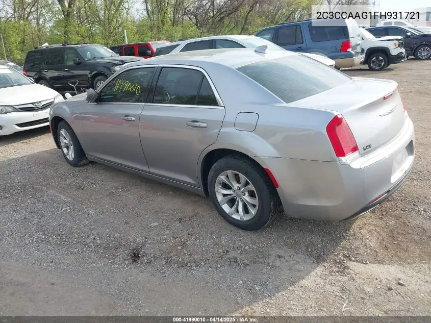 2015 Chrysler 300 Limited VIN: 2C3CCAAG1FH931721 Lot: 41990010