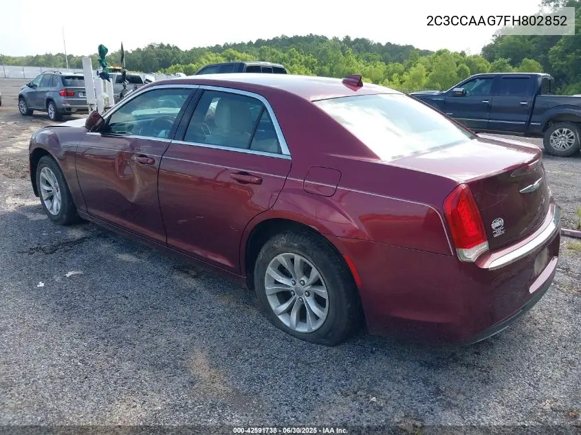 2015 Chrysler 300 Limited VIN: 2C3CCAAG7FH802852 Lot: 42591738