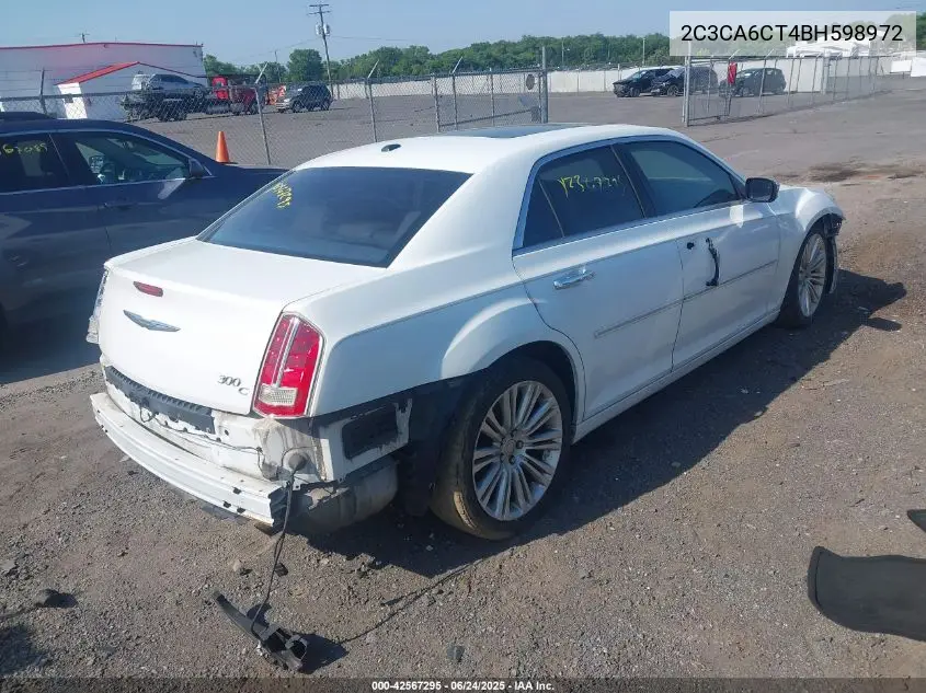 2011 Chrysler 300C VIN: 2C3CA6CT4BH598972 Lot: 42567295
