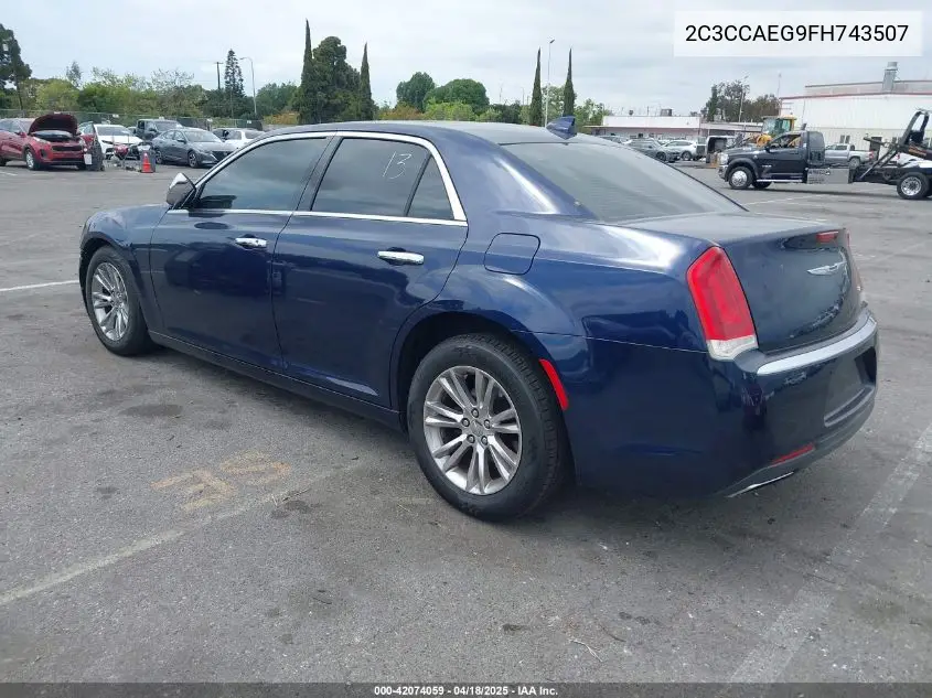 2015 Chrysler 300C VIN: 2C3CCAEG9FH743507 Lot: 42074059