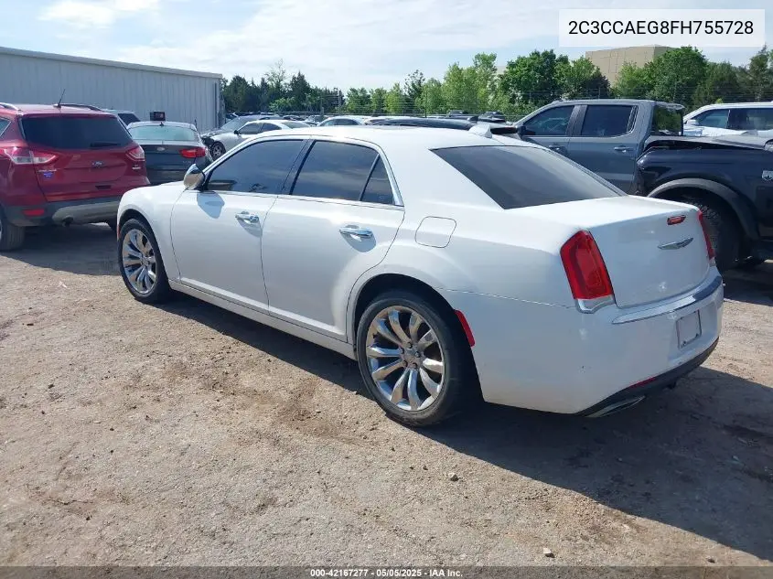 2015 Chrysler 300C VIN: 2C3CCAEG8FH755728 Lot: 42167277