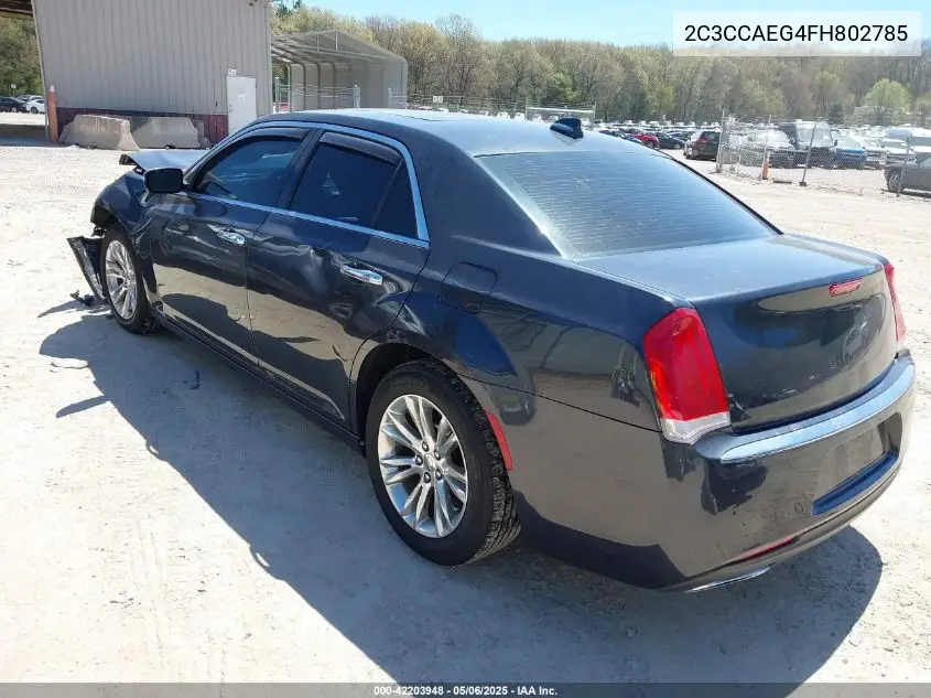 2015 Chrysler 300C VIN: 2C3CCAEG4FH802785 Lot: 42203948
