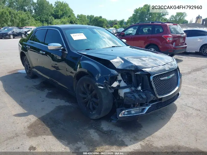 2015 Chrysler 300C Awd VIN: 2C3CCAKG4FH792960 Lot: 42574354
