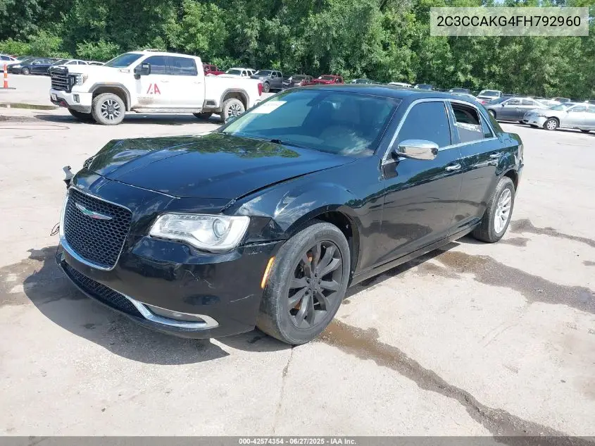 2015 Chrysler 300C Awd VIN: 2C3CCAKG4FH792960 Lot: 42574354