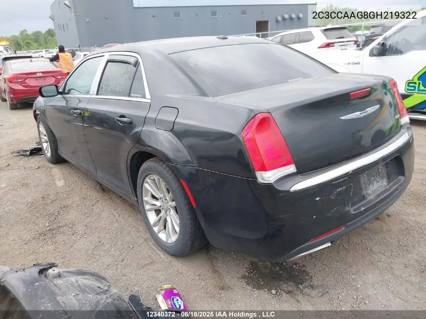 2016 Chrysler 300C VIN: 2C3CCAAG8GH219322 Lot: 12340372