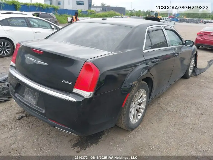 2016 Chrysler 300C VIN: 2C3CCAAG8GH219322 Lot: 12340372