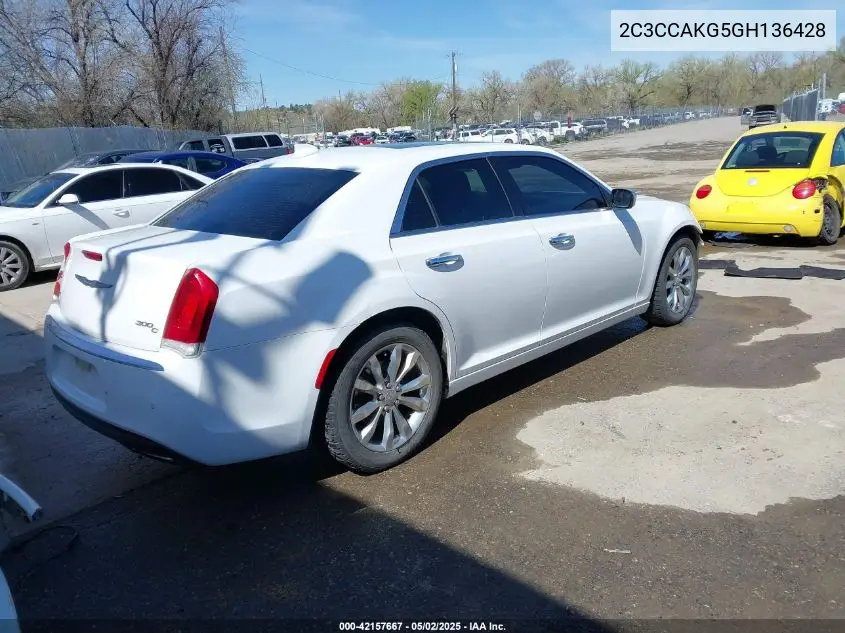 2016 Chrysler 300C Awd VIN: 2C3CCAKG5GH136428 Lot: 42157667