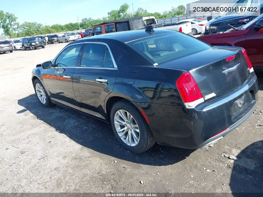 2016 Chrysler 300C VIN: 2C3CCAEG0GH167422 Lot: 42162970