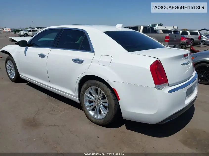 2016 Chrysler 300C VIN: 2C3CCAEG6GH151869 Lot: 42527659