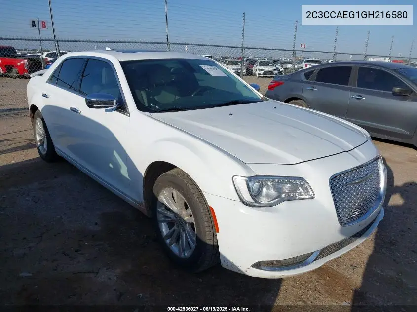2016 Chrysler 300C VIN: 2C3CCAEG1GH216580 Lot: 42536027
