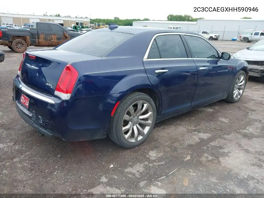 2017 Chrysler 300C VIN: 2C3CCAEGXHH590946 Lot: 42177409