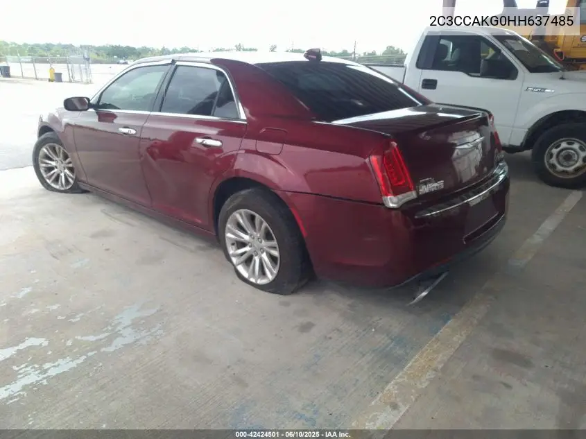 2017 Chrysler 300C Awd VIN: 2C3CCAKG0HH637485 Lot: 42424501