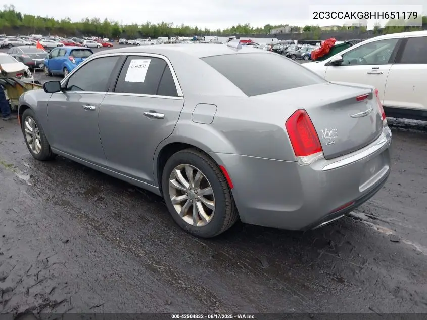 2017 Chrysler 300C Awd VIN: 2C3CCAKG8HH651179 Lot: 42504832