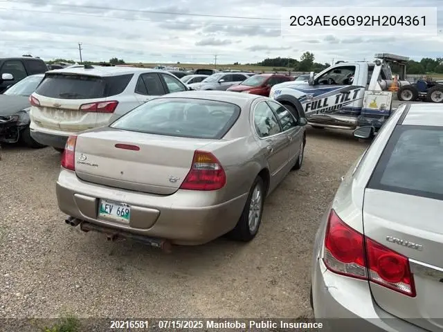 2002 Chrysler 300M VIN: 2C3AE66G92H204361 Lot: 20216581