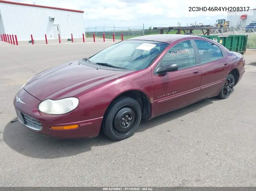 2000 Chrysler Concorde Lx VIN: 2C3HD46R4YH208317 Lot: 42705041