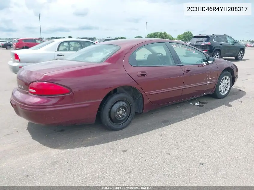 2000 Chrysler Concorde Lx VIN: 2C3HD46R4YH208317 Lot: 42705041