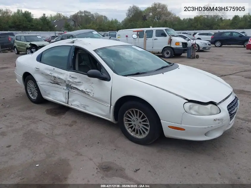 2003 Chrysler Concorde Lxi VIN: 2C3HD36M43H575905 Lot: 42172136