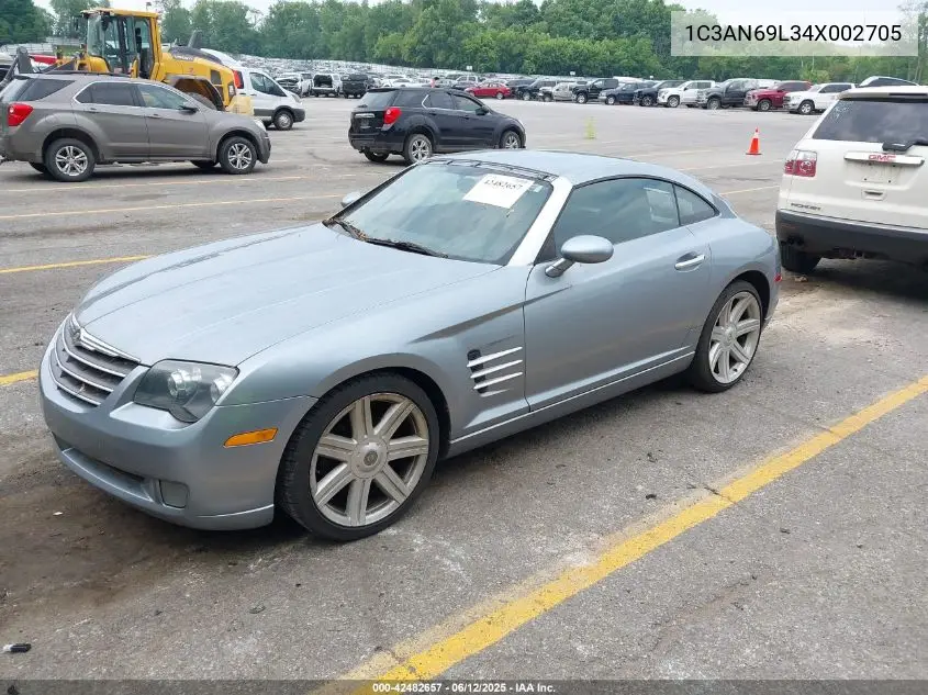 2004 Chrysler Crossfire VIN: 1C3AN69L34X002705 Lot: 42482657