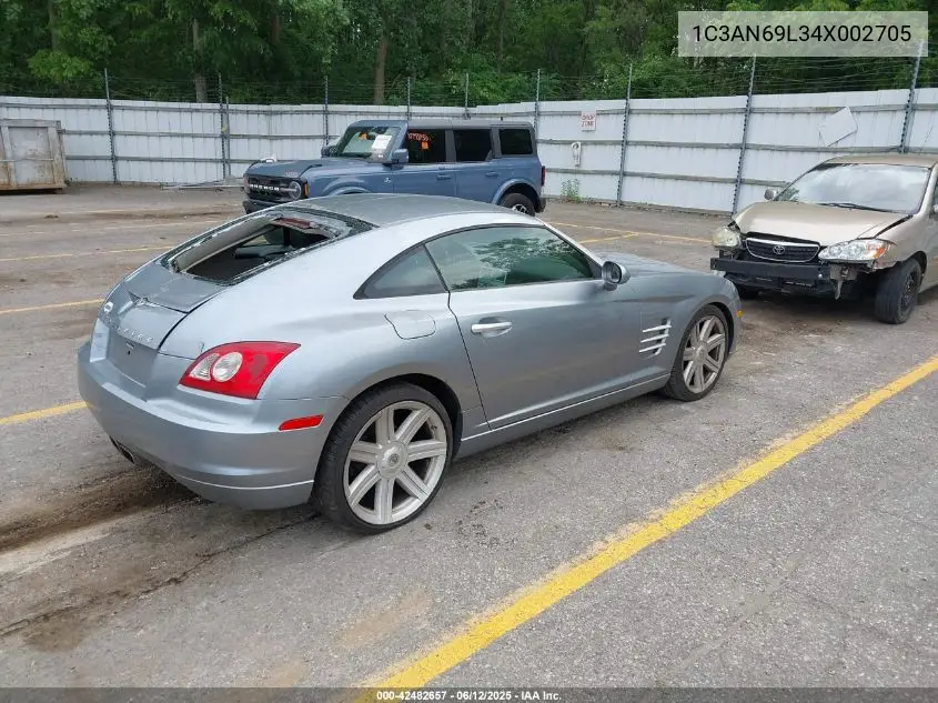 2004 Chrysler Crossfire VIN: 1C3AN69L34X002705 Lot: 42482657
