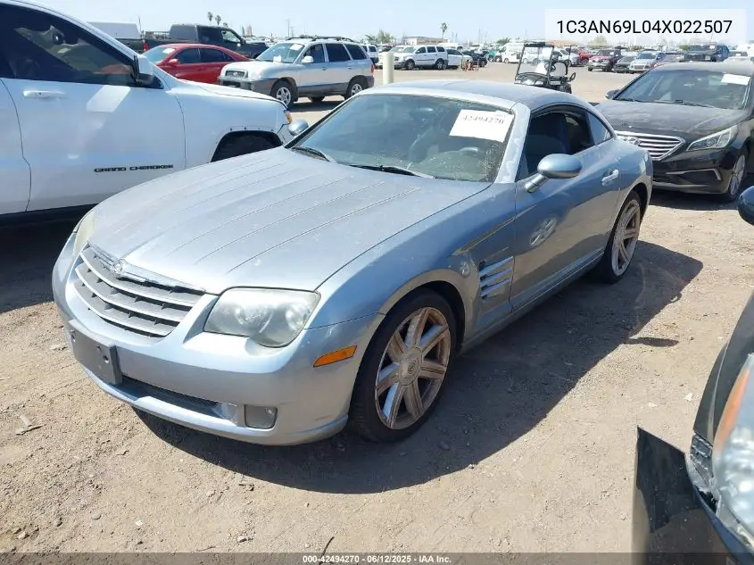 2004 Chrysler Crossfire Limited VIN: 1C3AN69L04X022507 Lot: 42494270