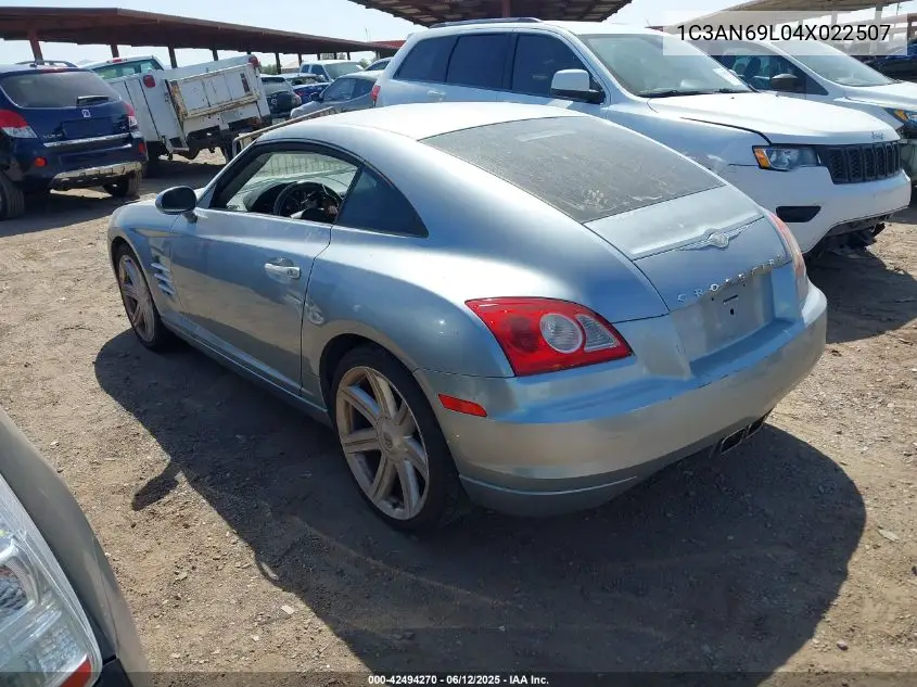 2004 Chrysler Crossfire Limited VIN: 1C3AN69L04X022507 Lot: 42494270