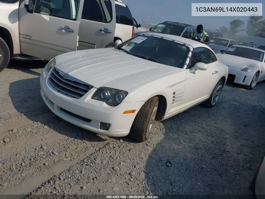 2004 Chrysler Crossfire VIN: 1C3AN69L14X020443 Lot: 42531888