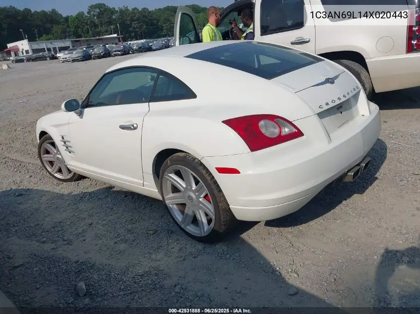 2004 Chrysler Crossfire VIN: 1C3AN69L14X020443 Lot: 42531888