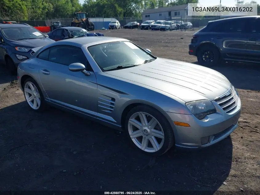 2004 Chrysler Crossfire VIN: 1C3AN69L34X016202 Lot: 42568795