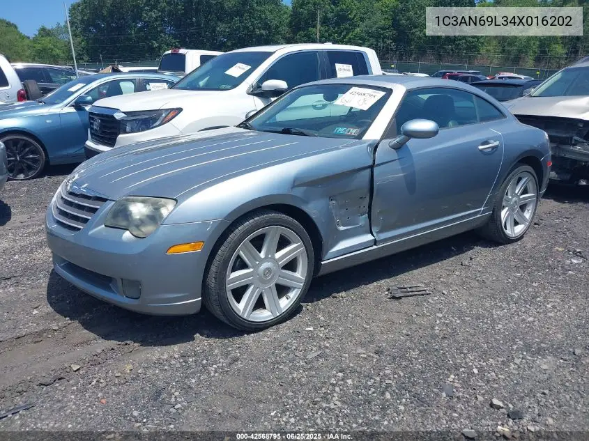 2004 Chrysler Crossfire VIN: 1C3AN69L34X016202 Lot: 42568795