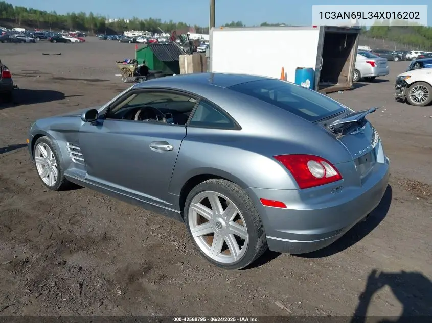 2004 Chrysler Crossfire VIN: 1C3AN69L34X016202 Lot: 42568795