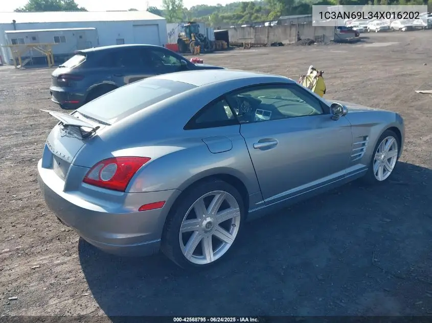 2004 Chrysler Crossfire VIN: 1C3AN69L34X016202 Lot: 42568795