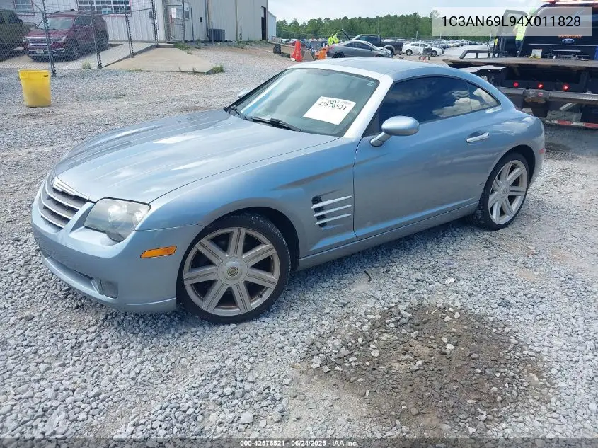 2004 Chrysler Crossfire VIN: 1C3AN69L94X011828 Lot: 42576521