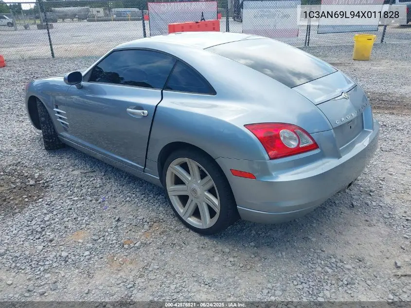 2004 Chrysler Crossfire VIN: 1C3AN69L94X011828 Lot: 42576521