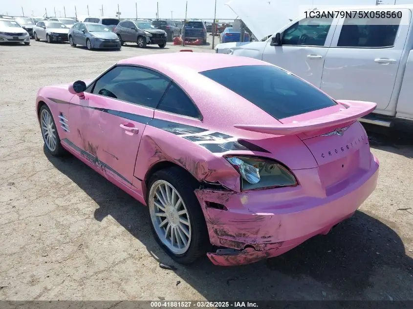 2005 Chrysler Crossfire Srt-6 VIN: 1C3AN79N75X058560 Lot: 41881527