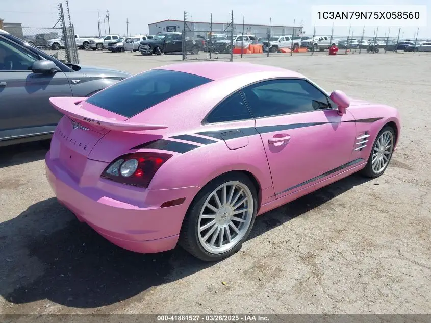 2005 Chrysler Crossfire Srt-6 VIN: 1C3AN79N75X058560 Lot: 41881527