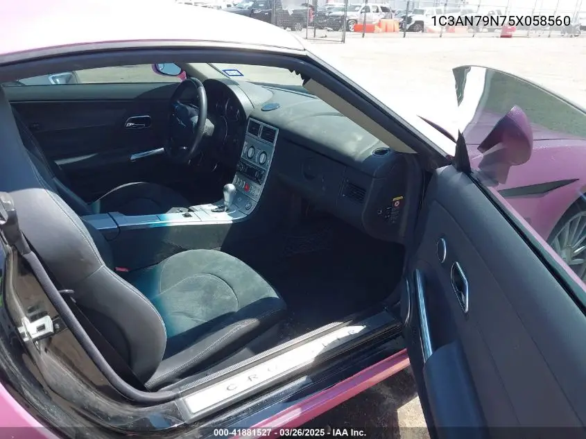 2005 Chrysler Crossfire Srt-6 VIN: 1C3AN79N75X058560 Lot: 41881527